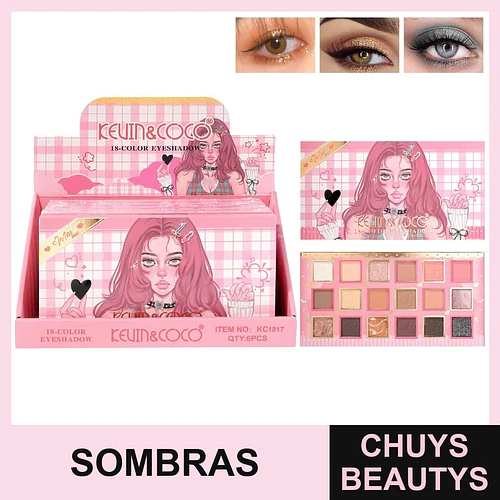 Paleta de Sombras Serie Ghost Music de 18 Colores KC1817 - Chuys Beautys | Chuys Beautys