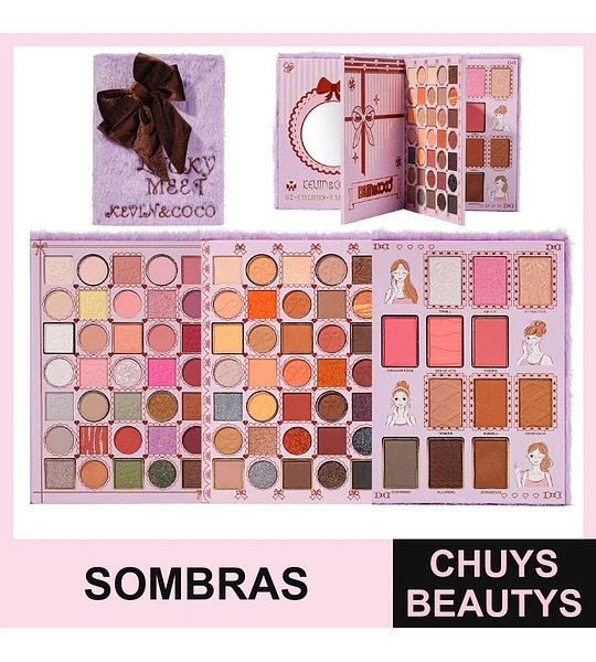 Paleta De Sombras Fluffy Ribbon De 82 Colores