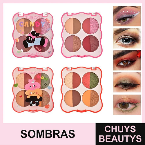 Paleta De Sombras De 4 Colores Dobles (2 Tonos) - Chuys Beautys | Chuys Beautys