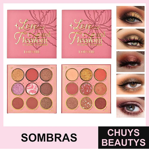 Paleta de Sombras Love and Freedom de 9 Colores - Chuys Beautys | Chuys Beautys