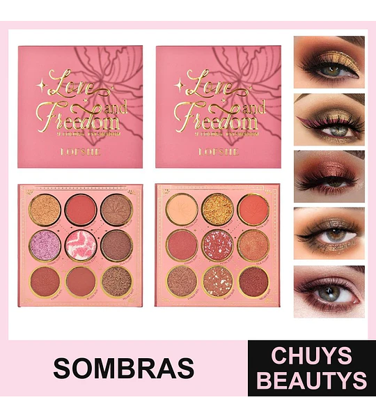 Paleta de Sombras Love and Freedom de 9 Colores
