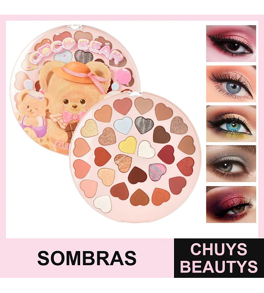 Paleta de Sombras De 28 Colores Coco Bear