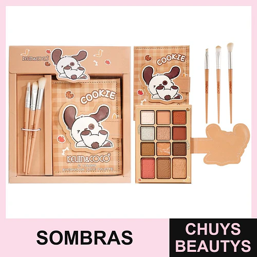 Set De Maquillaje Cookie Con Sombra de 12 Colores + Brochas - Chuys Beautys | Chuys Beautys