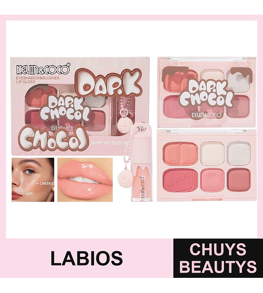 Set De Paleta + Brillo Labial Dark Chocol KC1326