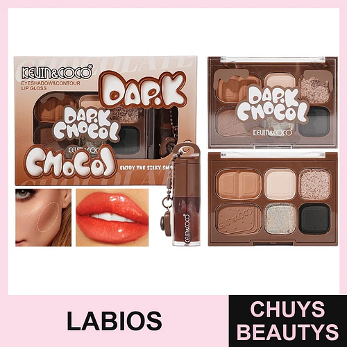Set De Paleta + Brillo Labial Dark Chocol KC1327 - Chuys Beautys | Chuys Beautys