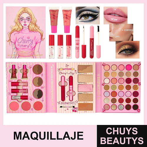 Set De Maquillaje Cherry Story De 45 Colores - Chuys Beautys | Chuys Beautys