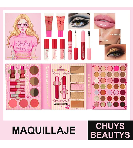 Set De Maquillaje Cherry Story De 45 Colores