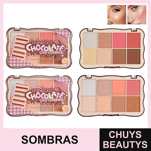 Paleta de Sombras de 8 Colores Chocolate Chip Cookies - Chuys Beautys | Chuys Beautys