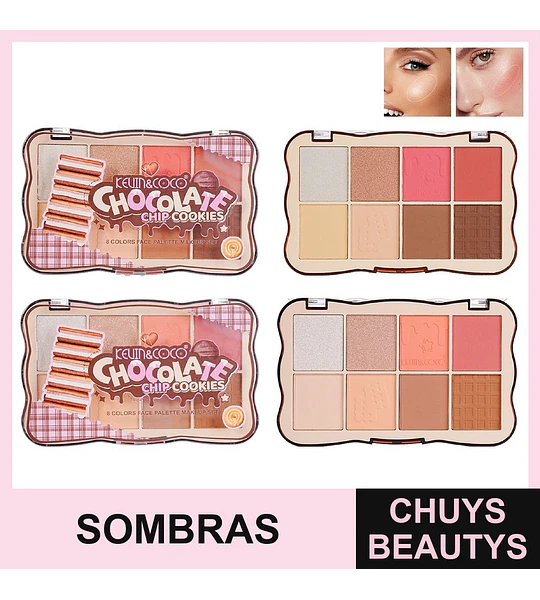 Paleta de Sombras de 8 Colores Chocolate Chip Cookies