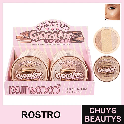 Iluminador Tricolor En Polvo Chocolate Chip Cookies - Chuys Beautys | Chuys Beautys