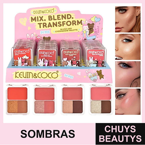 Mini Paletas de Sombras y Rubor (4 tonos) - Chuys Beautys | Chuys Beautys