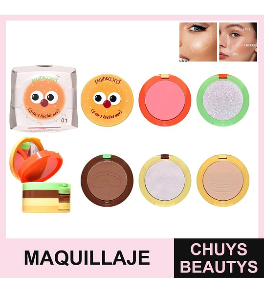 Mini Set de Maquillaje de Hamburguesa de 5 niveles