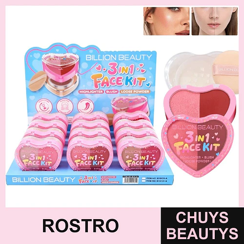 Mini Paleta 3en1 De Iluminador, Rubor y Polvo - Chuys Beautys | Chuys Beautys