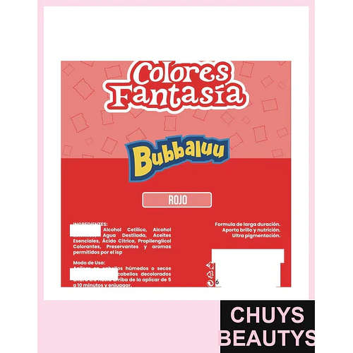 Colores Fantasía Rojo - Chuys Beautys | Chuys Beautys