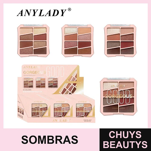 Paleta de Sombras de Ojos 8 Colores Good Gorgeous Anylady - Chuys Beautys | Chuys Beautys