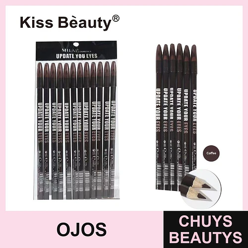 Delineador de Ojos Larga Duración Tono Café Kiss Bèauty Pack x12 - Chuys Beautys | Chuys Beautys