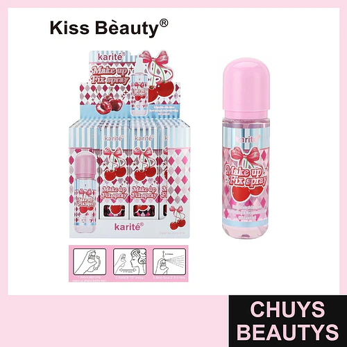 Spray Fijador de Maquillaje Karité Kiss Beauty con Extracto de Cereza - Chuys Beautys | Chuys Beautys