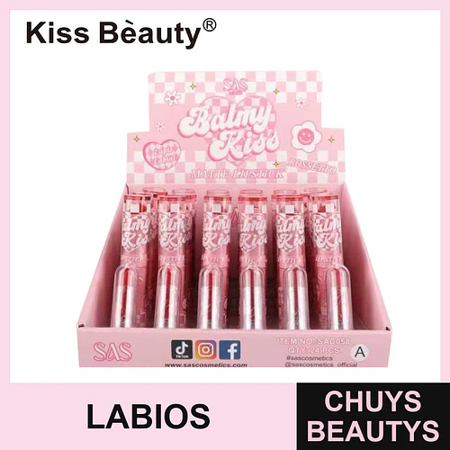 Labiales Mate Surtido de Tonos Balmy Kiss de Kiss Beauty - Chuys Beautys | Chuys Beautys