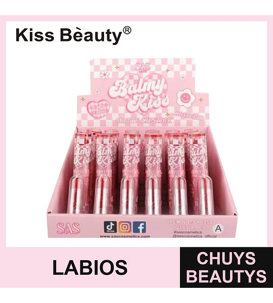 Labiales Mate Surtido de Tonos Balmy Kiss de Kiss Beauty