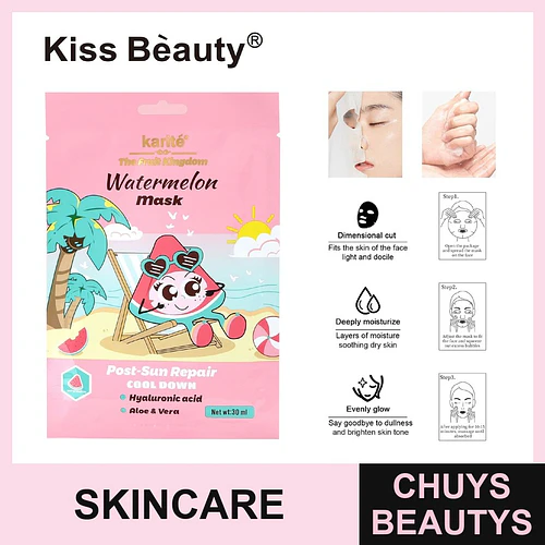 Mascarilla Facial Reparadora Post-Sol Sandía Kiss Beauty - Chuys Beautys | Chuys Beautys
