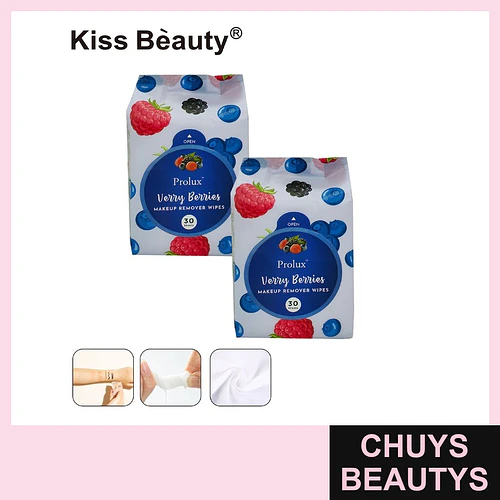 Toallitas Desmaquillantes Kiss Beauty Prolux Verry Berries, 72 Packs de 30 Hojas - Chuys Beautys | Chuys Beautys