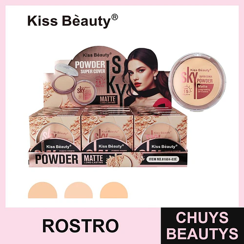 Polvo Compacto Super Cobertura Matte SPF 15 Kiss Bèauty - Chuys Beautys | Chuys Beautys