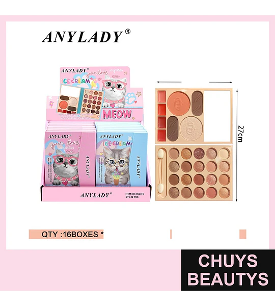Paleta de Maquillaje Completa ANYLADY Your Love Inspires Me y Ice Cream