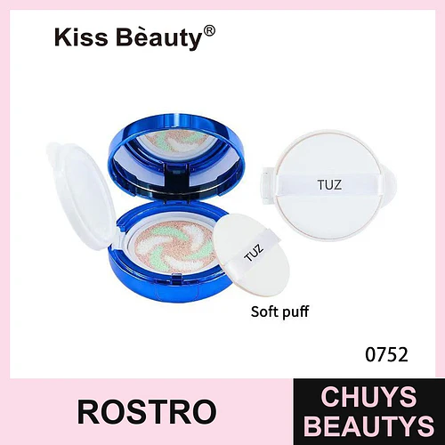 Base de maquillaje cushion Kiss Bèauty con efecto corrector y acabado natural, incluye repuesto - Chuys Beautys | Chuys Beautys