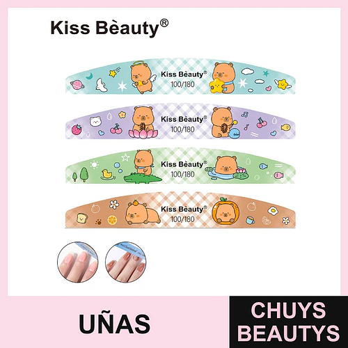 Limas de uñas Kiss Bèauty con diseño de osos y doble grano 100/180 - Chuys Beautys | Chuys Beautys