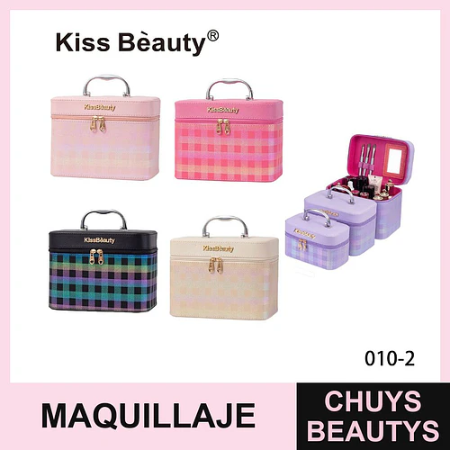 Estuche Organizador de Maquillaje Portátil Kiss Beauty con Diseño Elegante - Chuys Beautys | Chuys Beautys