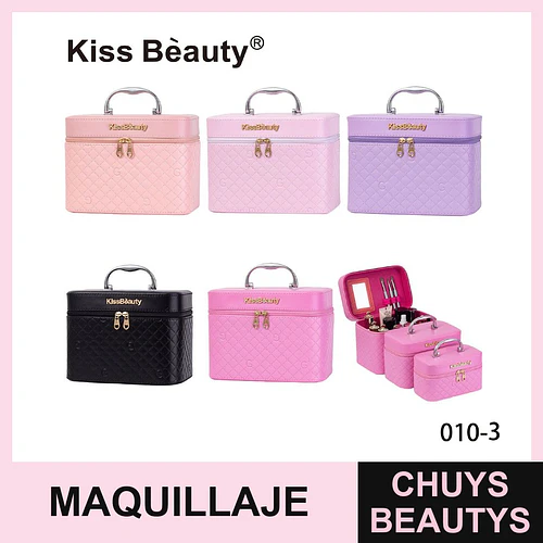 Estuche organizador de maquillaje portátil acolchado Kiss Bèauty - Chuys Beautys | Chuys Beautys