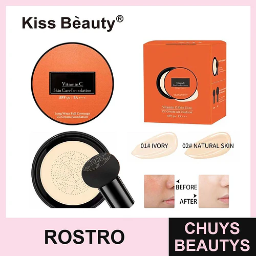 Base de Maquillaje Cojín Vitamina C SPF 50 Kiss Bèauty - Chuys Beautys | Chuys Beautys
