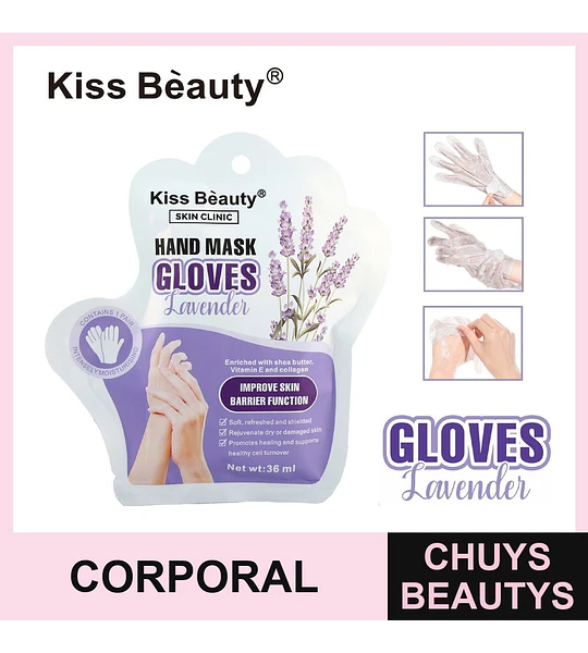 Mascarilla de Manos en Guantes con Lavanda y Colágeno Kiss Beauty