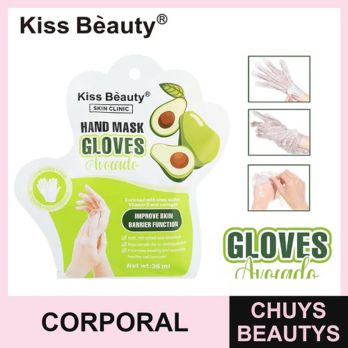 Mascarilla de Manos Guantes Hidratantes de Aguacate Kiss Beauty - Chuys Beautys | Chuys Beautys