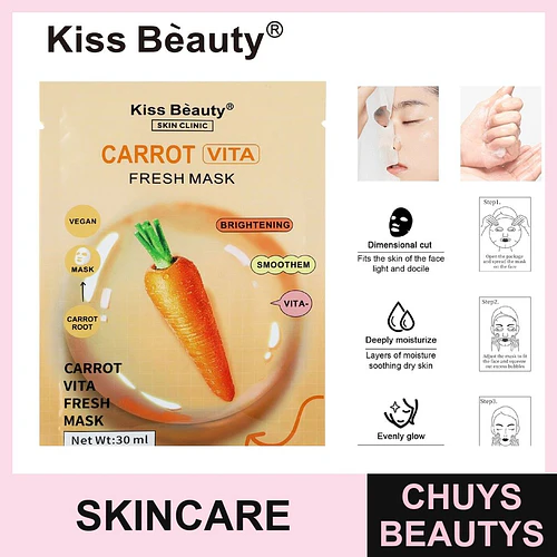 Mascarilla facial de zanahoria Kiss Bèauty para hidratación y luminosidad - Chuys Beautys | Chuys Beautys