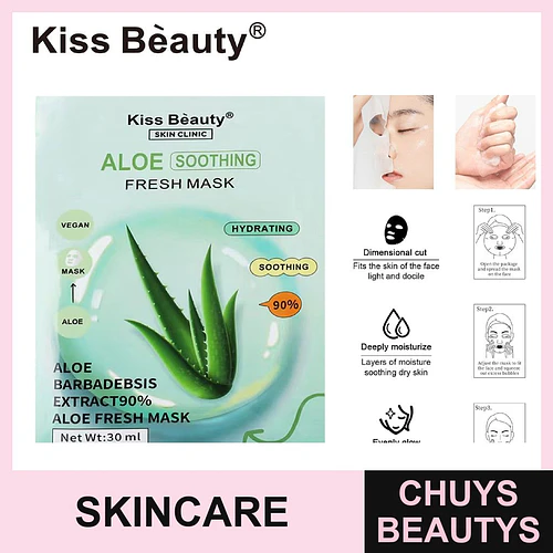 Mascarilla Facial Fresca de Aloe Soothing e Hidratante Kiss Beauty - Chuys Beautys | Chuys Beautys