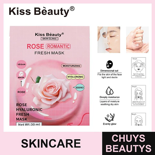Mascarilla Facial Kiss Bèauty Rose Romantic Fresh Hidratante 30ml - Chuys Beautys | Chuys Beautys