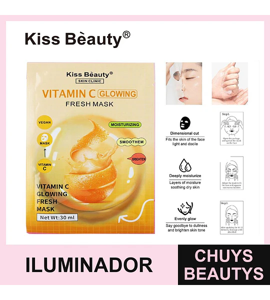 Mascarilla Facial Vitamina C Iluminadora Kiss Beauty Skin Clinic