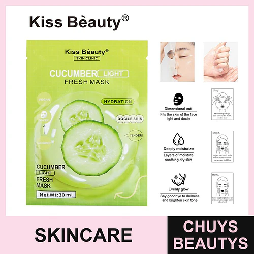 Mascarilla Facial Fresca de Pepino Hidratante Kiss Bèauty - Chuys Beautys | Chuys Beautys