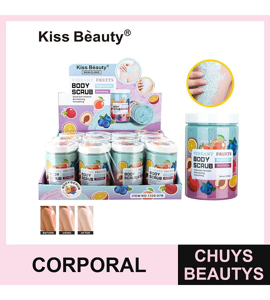 Exfoliante Corporal Kiss Beauty Vibrant Fruits para Piel Suave y Renovada