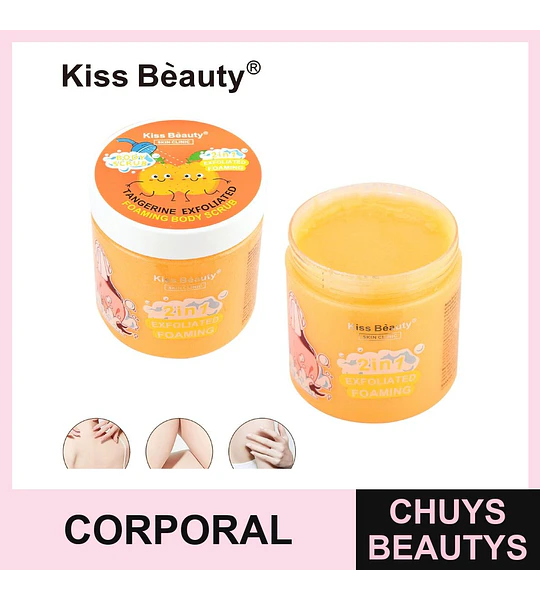 Exfoliante Corporal Espumoso 2 en 1 de Mandarina Kiss Beauty 500g