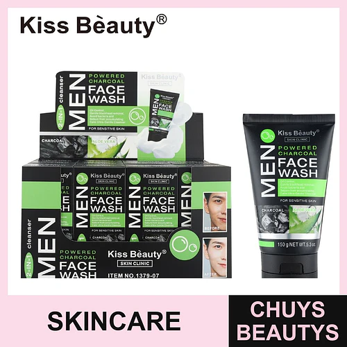 Limpiador Facial 2 en 1 Carbón Activado y Aloe Vera para Hombres Kiss Beauty - Chuys Beautys | Chuys Beautys