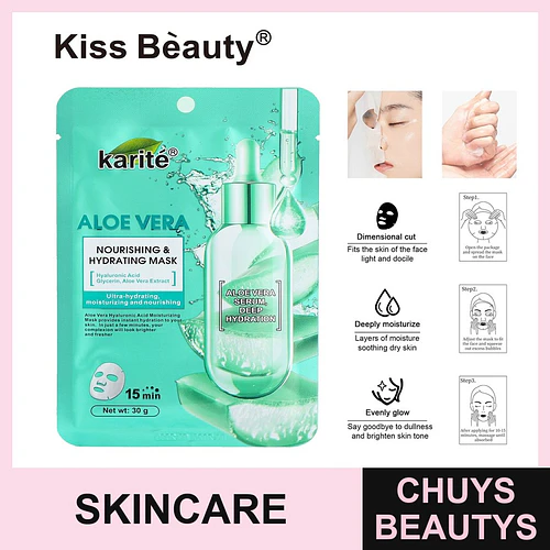 Mascarilla Facial Karité Aloe Vera Nutritiva e Hidratante Kiss Beauty - Chuys Beautys | Chuys Beautys