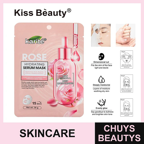 Mascarilla Facial Hidratante Profunda con Rosa y Ácido Hialurónico Kiss Beauty - Chuys Beautys | Chuys Beautys