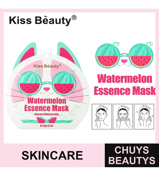 Mascarilla facial Kiss Bèauty® con esencia de sandía hidratante