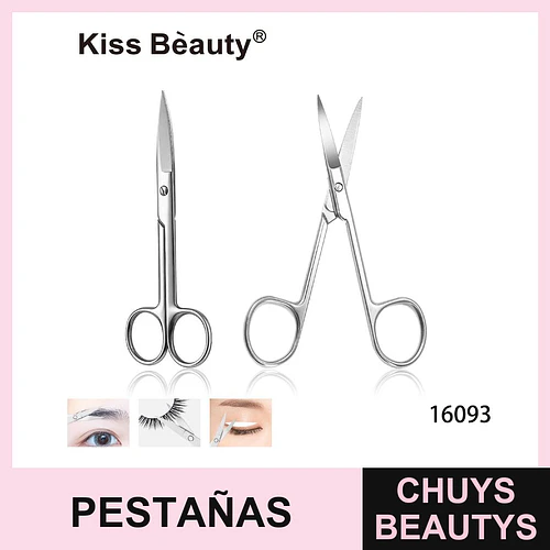 Tijeras de precisión Kiss Bèauty para cejas y pestañas - Chuys Beautys | Chuys Beautys