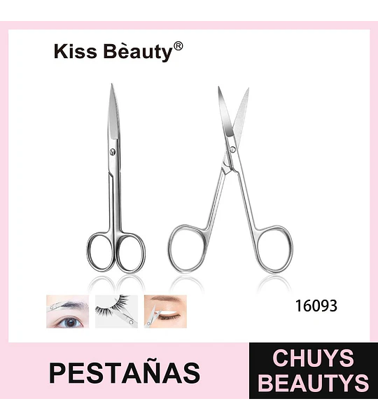Tijeras de precisión Kiss Bèauty para cejas y pestañas