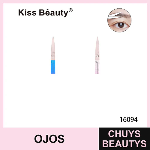 Tijeras de precisión para cejas de acero inoxidable Kiss Bèauty - Chuys Beautys | Chuys Beautys