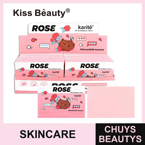 Toallitas absorbentes de grasa facial Kiss Beauty Rose con control de aceite - Chuys Beautys | Chuys Beautys