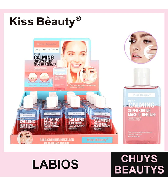 Desmaquillante bifásico calmante súper potente Kiss Beauty Cica Micelar para ojos y labios